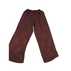 Istina Women’s Brown Snake Print Flare Leg Pants Size S Acetate/Rayon Blend